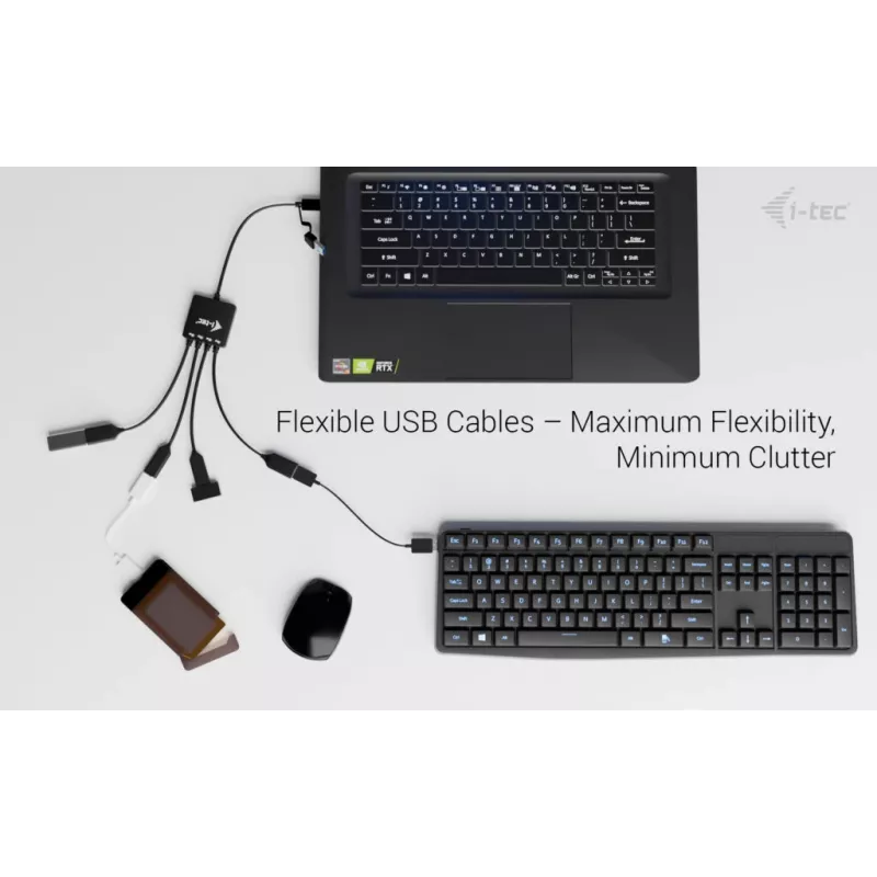 i-tec USB-C/USB-A kabeļa centrmezgls 4 pieslēgvietas (2x USB-C, 2x USB-A)