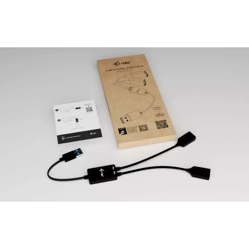 USB-A centrmezgls ITEC U3CBLHUB2A — 2 pieslēgvietas, USB 3.0 līdz 5 Gbps