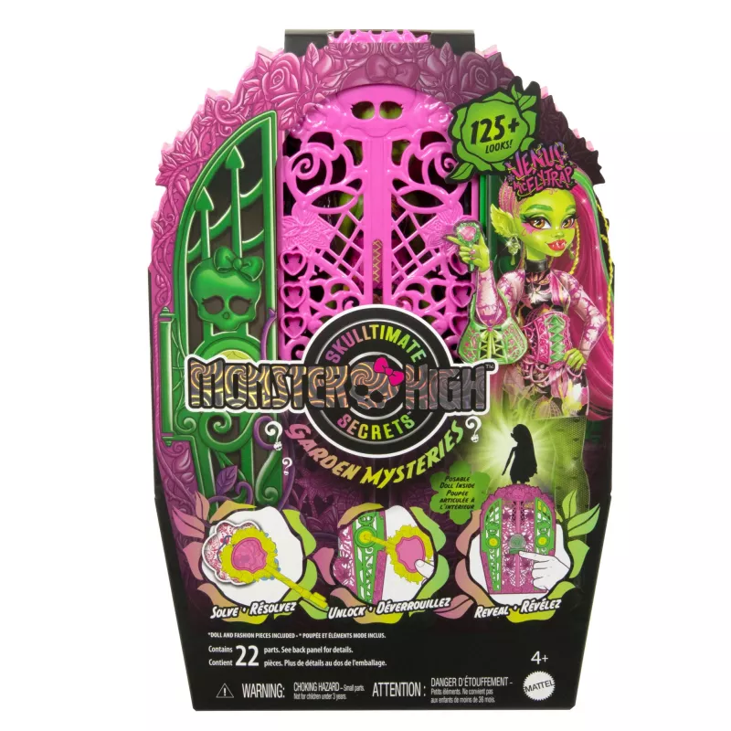 Monster High Skulltimate Secrets Garden Mysteries Playset, Venus McFlytrap lelle ar 19+ pārsteigumiem