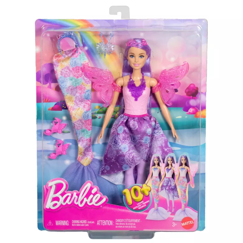 Barbie lelle Fantāzijas modes komplekts ar piederumiem, ieskaitot nāras asti, fejas spārnus un kaklarotas