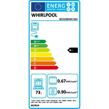 Whirlpool WOI5S8HM1SXA 73 L Melns, nerūsējošais tērauds