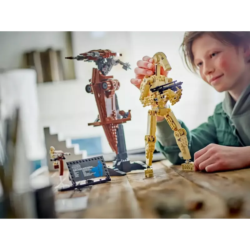 LEGO būvkomplekts Star Wars Battle Droid ar STAP 75428 — 1088 detaļas, 1 minifigūra, displeja izmērs 140×380×300 mm