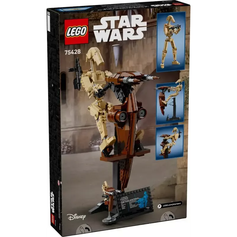 LEGO būvkomplekts Star Wars Battle Droid ar STAP 75428 — 1088 detaļas, 1 minifigūra, displeja izmērs 140×380×300 mm
