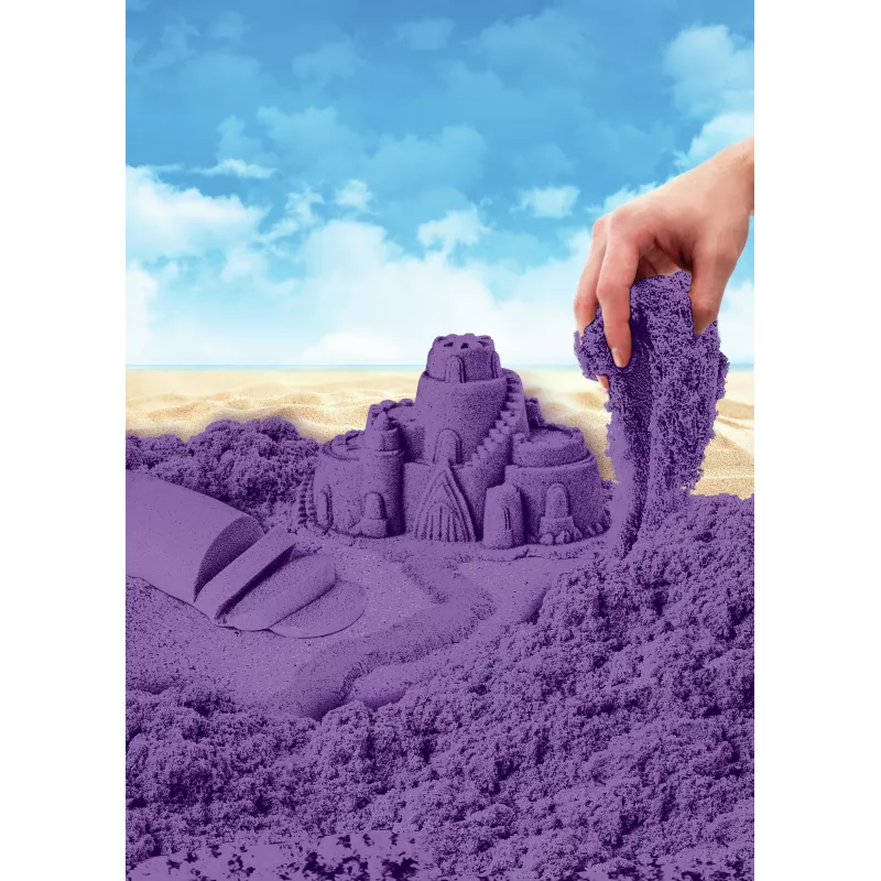 Kinetic Sand, 2 mārciņu purpura rotaļu smiltis, veidojamas sensorās rotaļlietas bērniem, atkārtoti aizvākojams maiss (iepakojums var atšķirties), no 3 gadu vecuma