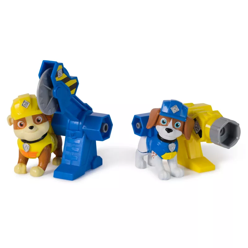 Figūriņu komplekts Usorteret Rubble & Wheeler Power Tool Pups ar 2 instrumentiem un 2 būvniecības piederumiem, vecumam 3+