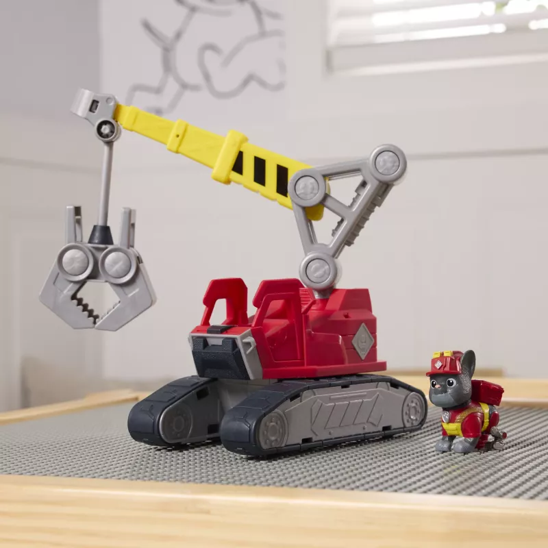 Celtņa kravas automašīna Spin Master Rubble & Crew Charger's Mega Power Crane ar Charger figūriņu, 2 noņemamiem instrumentiem, plastmasas, no 3 gadu vecuma