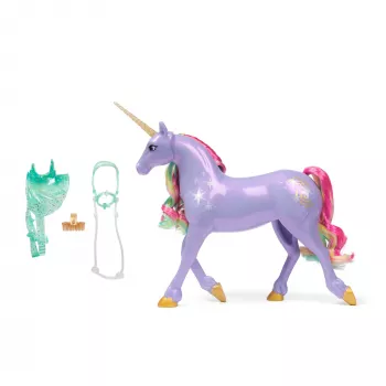 Spin Master Unicorn Academy Wildstar vienradža figūriņa 11 collas ar caurspīdīgiem segliem un iemauktiem, daudzkrāsaina, plastmasa, no 4 gadu vecuma