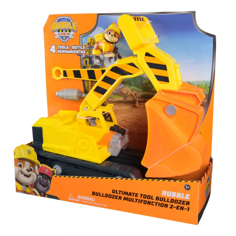 Rubble & Crew Rubble's Ultimate Tool Bulldozer Transportlīdzeklis, Rotaļlietu Kravas Auto ar Darbības Figūru, PAW Patrol Bērnu Rotaļlietas Zēniem un Meitenēm no 3 Gadiem