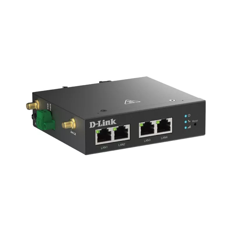 Mobilā tīkla maršrutētājs D-Link DWM-314-T 4G LTE VPN melns DIN-sliede