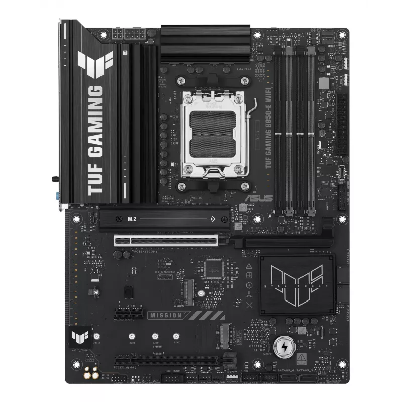 Mātesplate ASUS TUF GAMING B850-E WIFI, AMD B850, Socket AM5, ATX, DDR5, 4x DIMM, 3x M.2, Wi‑Fi 6E, 2,5Gb LAN