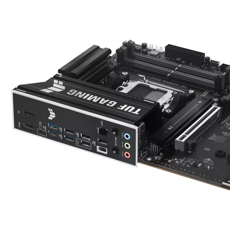 Mātesplate ASUS TUF GAMING B850-E WIFI, AMD B850, Socket AM5, ATX, DDR5, 4x DIMM, 3x M.2, Wi‑Fi 6E, 2,5Gb LAN