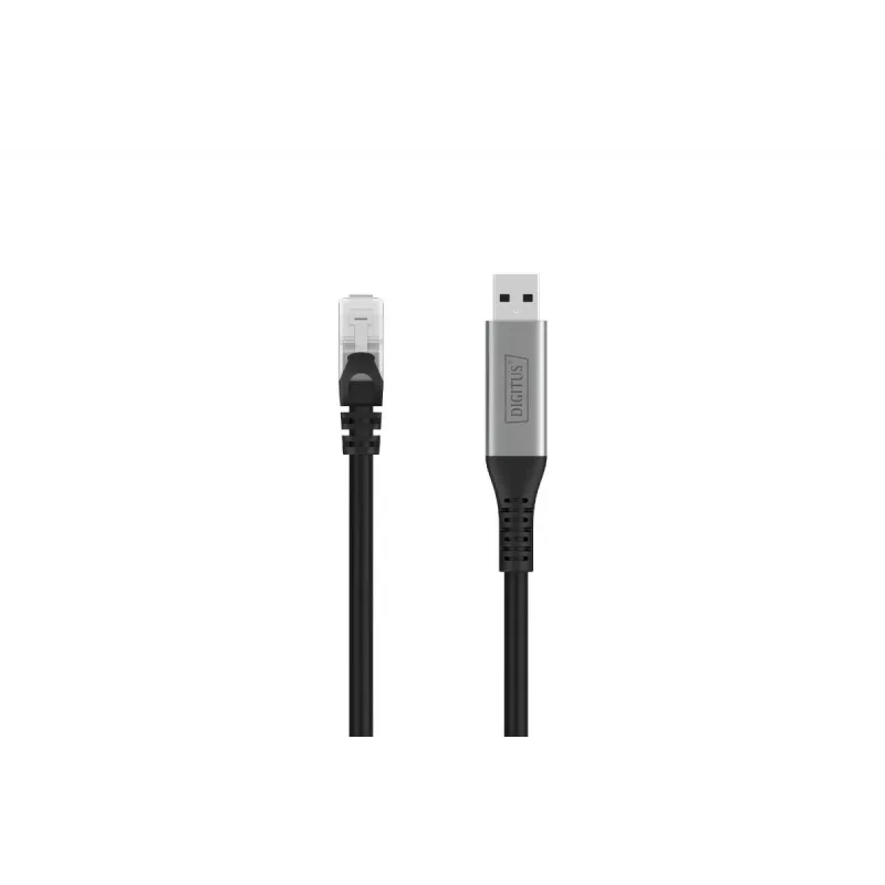 DIGITUS USB 3.2 Gen1 - RJ45 Ethernet kabelis - CAT6a S/FTP Melns - 3m
