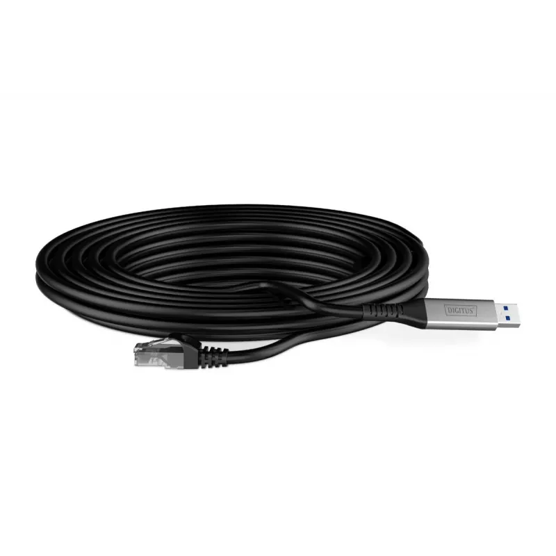 DIGITUS USB 3.2 Gen1 - RJ45 Ethernet kabelis - CAT6a S/FTP Melns - 3m