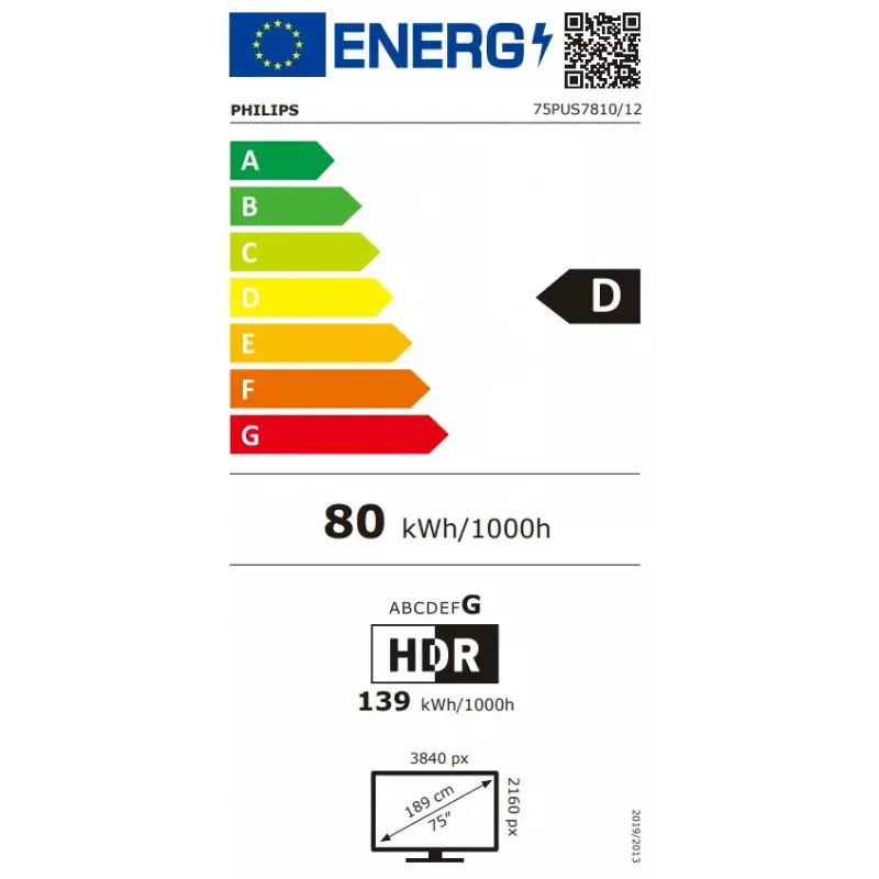 Philips 75PUS7810/12 TV 190.5 cm (75 collas) 4K Ultra HD viedtelevizors Wi-Fi melns