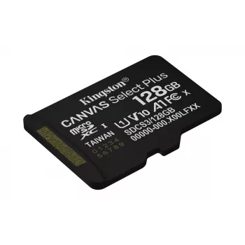 Kingston Technology 128GB micSDXC Canvas Select Plus Gen3 150R A1 viena paka w/o ADP