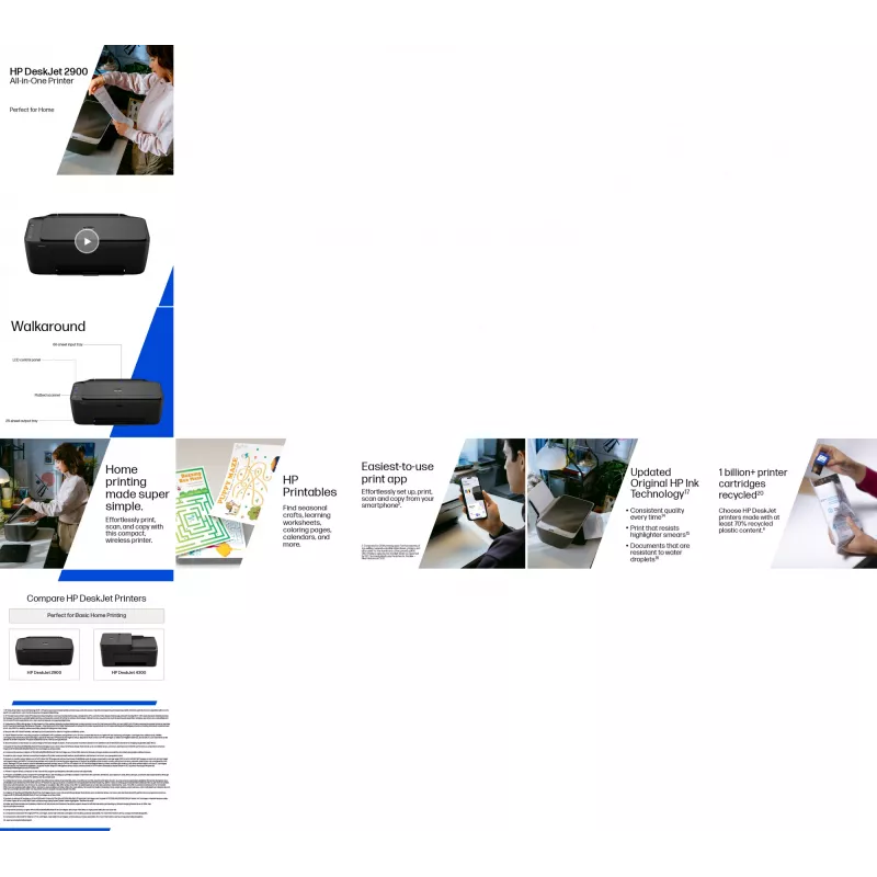 HP DeskJet 2910 bezvadu daudzfunkciju krāsu printeris, termālā tintes druka, 4800x1200 DPI