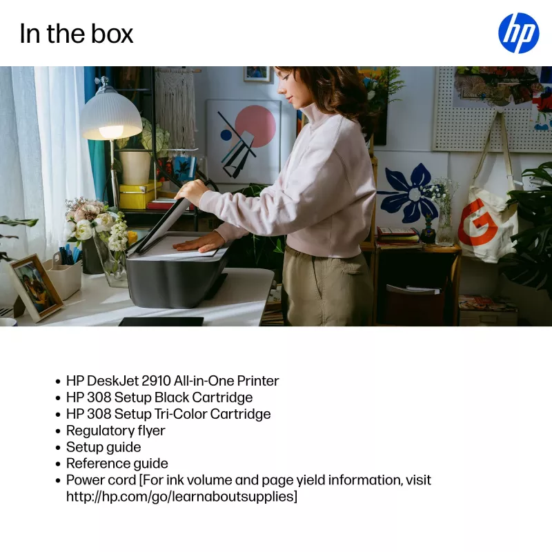 HP DeskJet 2910 bezvadu daudzfunkciju krāsu printeris, termālā tintes druka, 4800x1200 DPI
