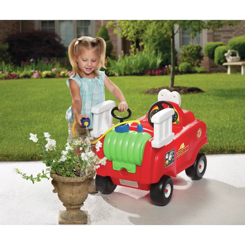 Little Tikes Spray & Rescue ugunsdzēsēju mašīna, 1,5 g., 4 riteņi, Plastmasa, Melna, Sarkana, Balta