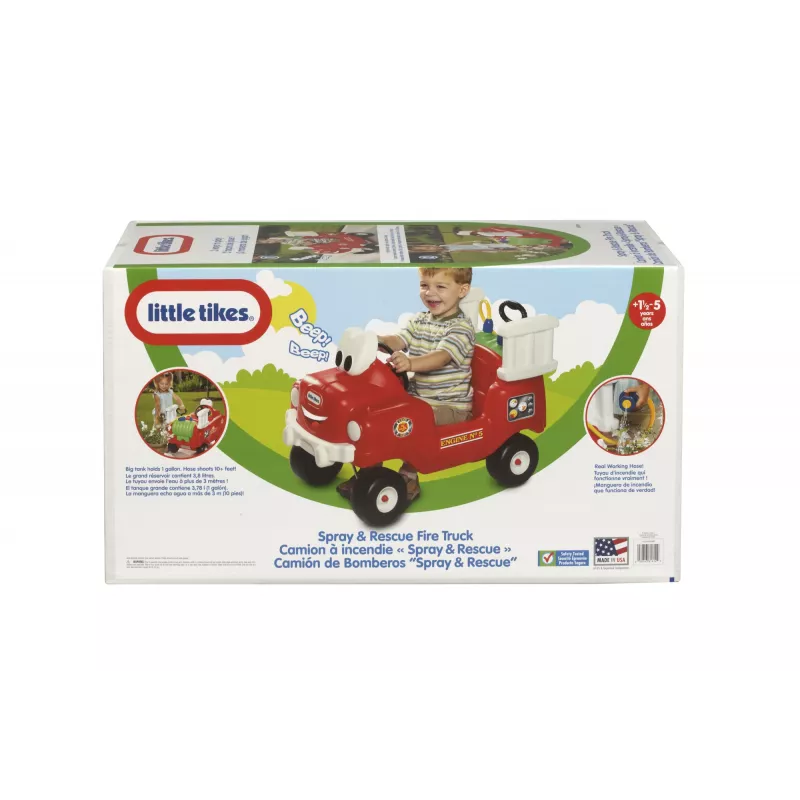 Little Tikes Spray & Rescue ugunsdzēsēju mašīna, 1,5 g., 4 riteņi, Plastmasa, Melna, Sarkana, Balta