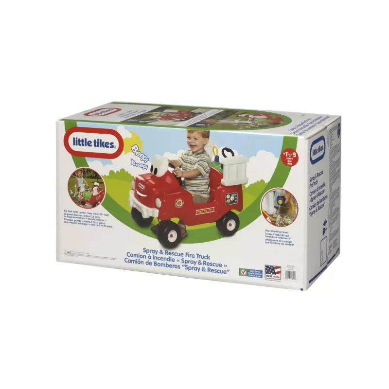 Little Tikes Spray & Rescue ugunsdzēsēju mašīna, 1,5 g., 4 riteņi, Plastmasa, Melna, Sarkana, Balta