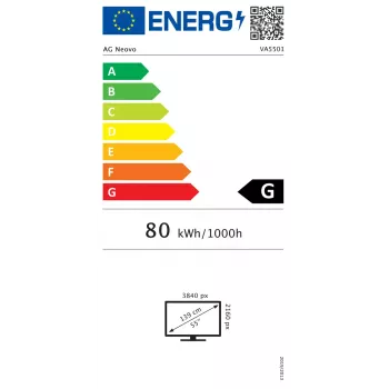 AG Neovo VA5501 Signage Display Digitālā izkārtne plakanais panelis 138.7 cm (54.6 collas) LED 350 cd/m² 4K Ultra HD Melns