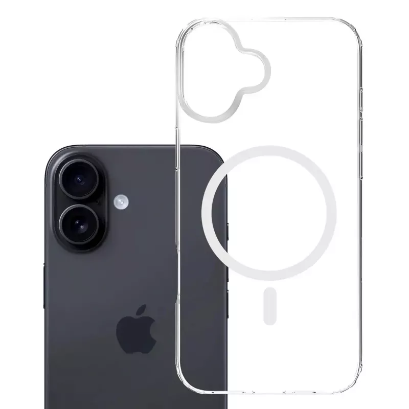 Vāciņš mobilajam tālrunim 3MK Armor MagCase iPhone 16, 6,1 collas (15,5 cm), caurspīdīgs, PC+TPU