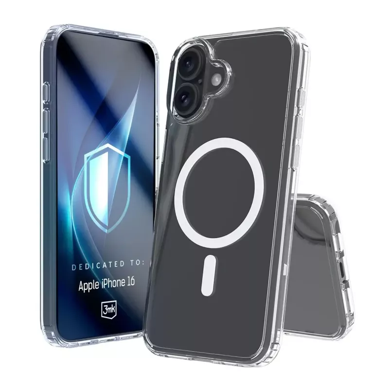 Vāciņš mobilajam tālrunim 3MK Armor MagCase iPhone 16, 6,1 collas (15,5 cm), caurspīdīgs, PC+TPU