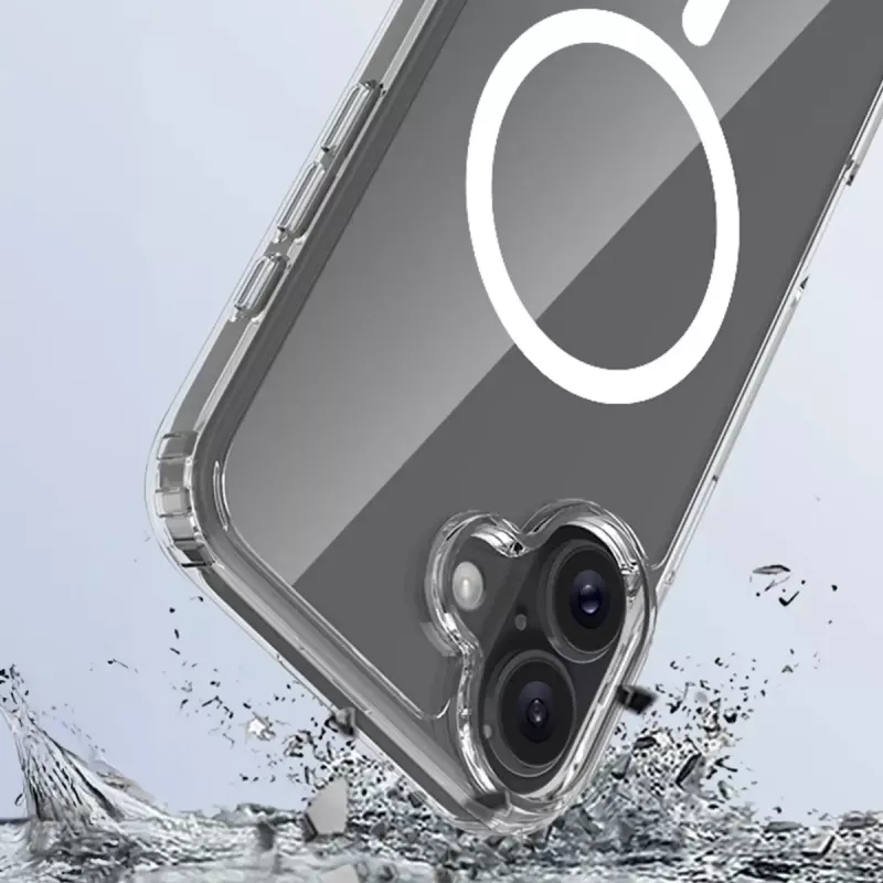 Vāciņš mobilajam tālrunim 3MK Armor MagCase iPhone 16, 6,1 collas (15,5 cm), caurspīdīgs, PC+TPU
