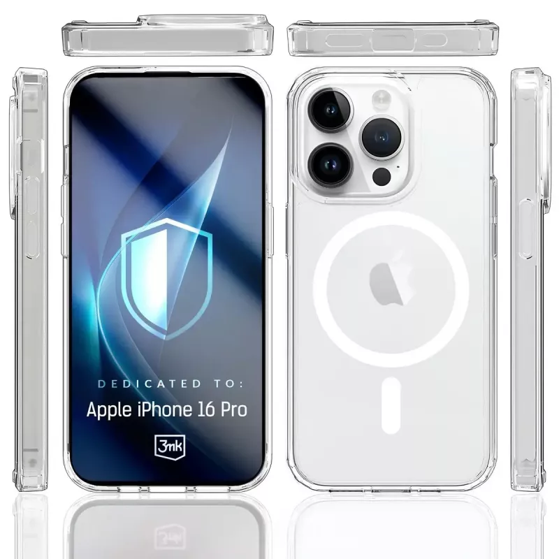 Mobilo tālruņu vāciņš 3MK Armor MagCase iPhone 16 Pro, caurspīdīgs, 16 cm (6,3 collu) displejam, PC+TPU