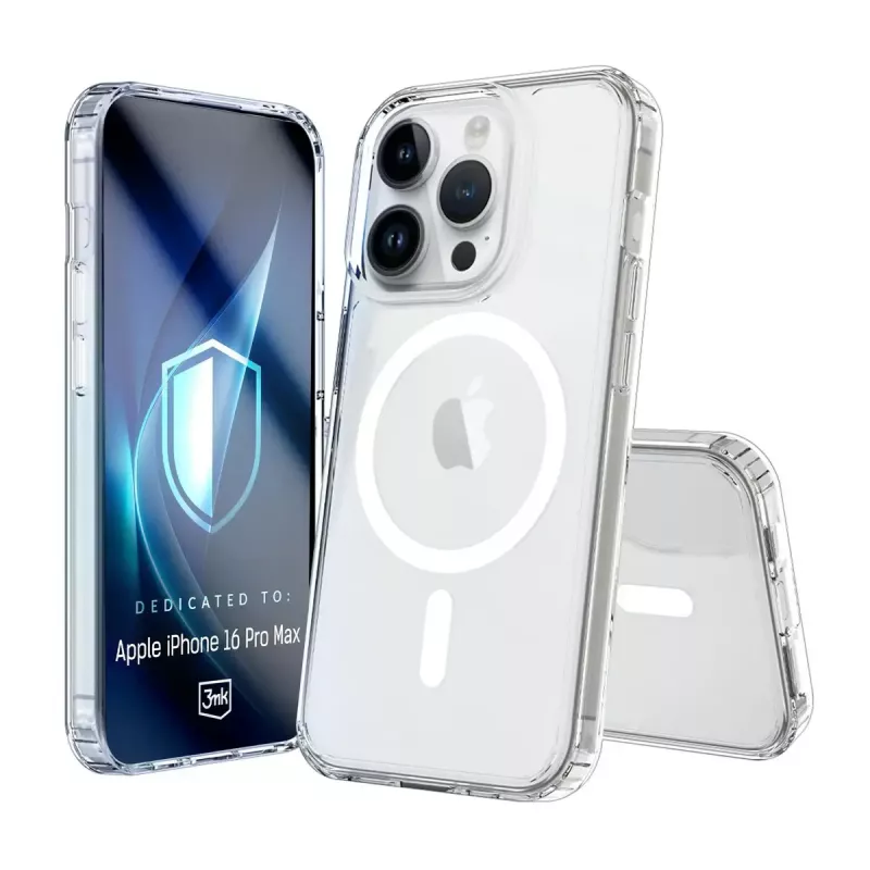 Phone case 3MK Armor MagCase Cover iPhone 16 Pro Max, fits 17.5 cm (6.9 inch), transparent, PC+TPU