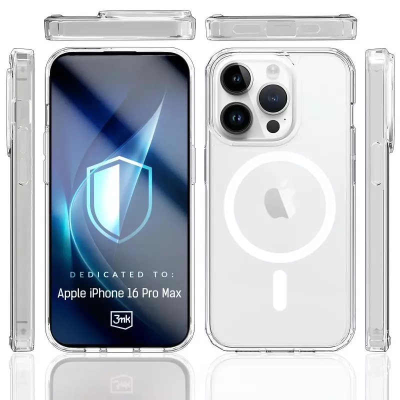 Phone case 3MK Armor MagCase Cover iPhone 16 Pro Max, fits 17.5 cm (6.9 inch), transparent, PC+TPU