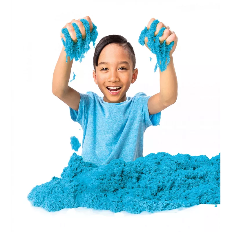 Kinetic Sand, 2 mārciņas zilu rotaļu smilšu, veidojamas sensorās rotaļlietas bērniem, atkārtoti noslēdzams maisiņš (iepakojums var atšķirties), no 3 gadu vecuma