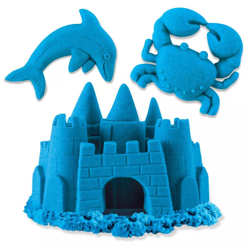 Kinetic Sand, 2 mārciņas zilu rotaļu smilšu, veidojamas sensorās rotaļlietas bērniem, atkārtoti noslēdzams maisiņš (iepakojums var atšķirties), no 3 gadu vecuma