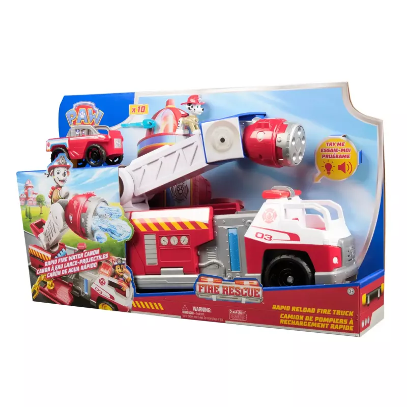 Ugunsdzēsēju mašīna PAW Patrol Rapid Reload Fire Truck ar Marshall figūriņu (bojāts iepakojums)
