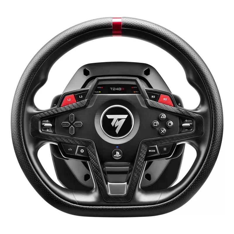 Stūres rats un pedāļi Thrustmaster T248R Melns — USB, hibrīda piedziņa, spēka atgriezeniskā saite, LCD displejs, ādas stūre