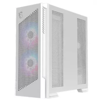 PC korpuss MSI MPG VELOX 300R AIRFLOW PZ Midi Tower balts — ATX/EATX/MicroATX/Mini-ITX, 1×3,5 collas, 4×2,5 collas, 2×USB 3.2 Gen1, sānu logs