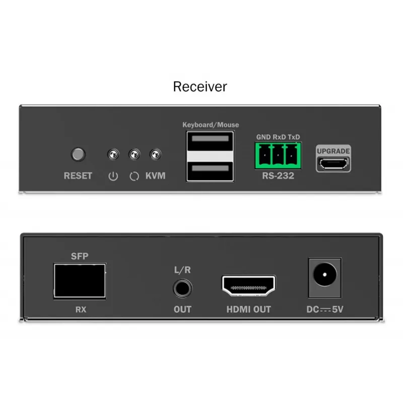 DIGITUS HDMI optiskās šķiedras uztvērējs - priekš DS-55348 4K/60Hz 40 km/300m IP 1G Melns