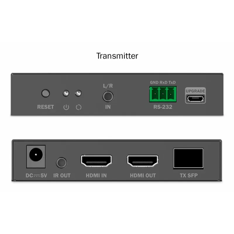 DIGITUS HDMI optiskās šķiedras pagarinātāja komplekts - 4K/60Hz, 40 km/300m Melns