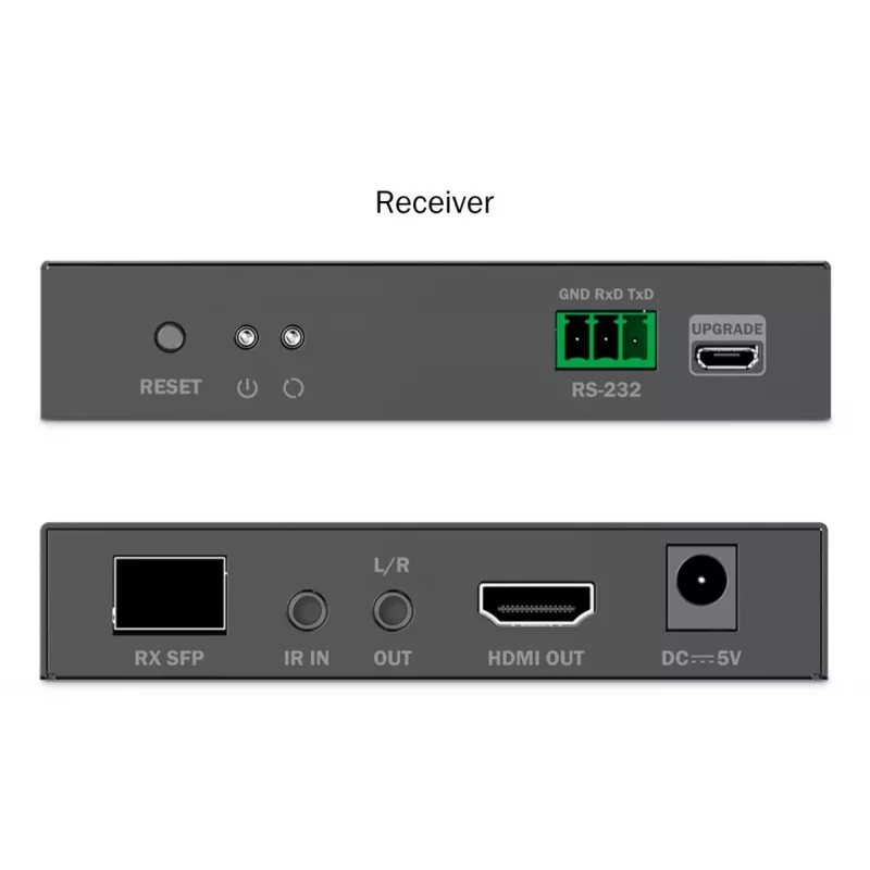 DIGITUS HDMI optiskās šķiedras pagarinātāja komplekts - 4K/60Hz, 40 km/300m Melns