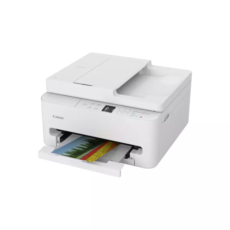 Daudzfunkciju tintes printeris Canon PIXMA TS7550i — A4, 1200×1200 DPI, Wi‑Fi, krāsu skenēšana/kopēšana, abpusējā drukāšana (balts)