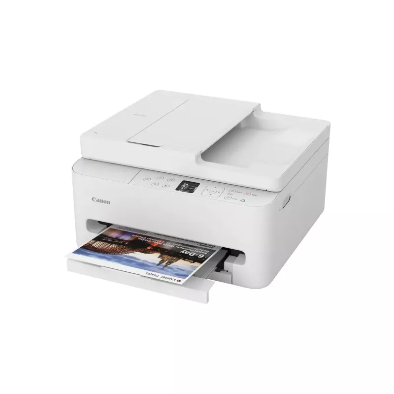 Daudzfunkciju tintes printeris Canon PIXMA TS7550i — A4, 1200×1200 DPI, Wi‑Fi, krāsu skenēšana/kopēšana, abpusējā drukāšana (balts)
