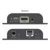 DIGITUS HDMI IP paplašinātāja komplekts — 4K/60 Hz, 120/200 m, viens uz daudziem, CAT, melns