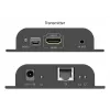 DIGITUS HDMI IP paplašinātāja komplekts — 4K/60 Hz, 120/200 m, viens uz daudziem, CAT, melns