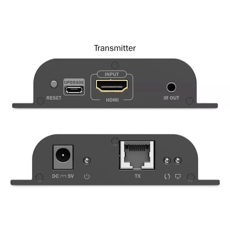 DIGITUS HDMI IP paplašinātāja komplekts — 4K/60 Hz, 120/200 m, viens uz daudziem, CAT, melns