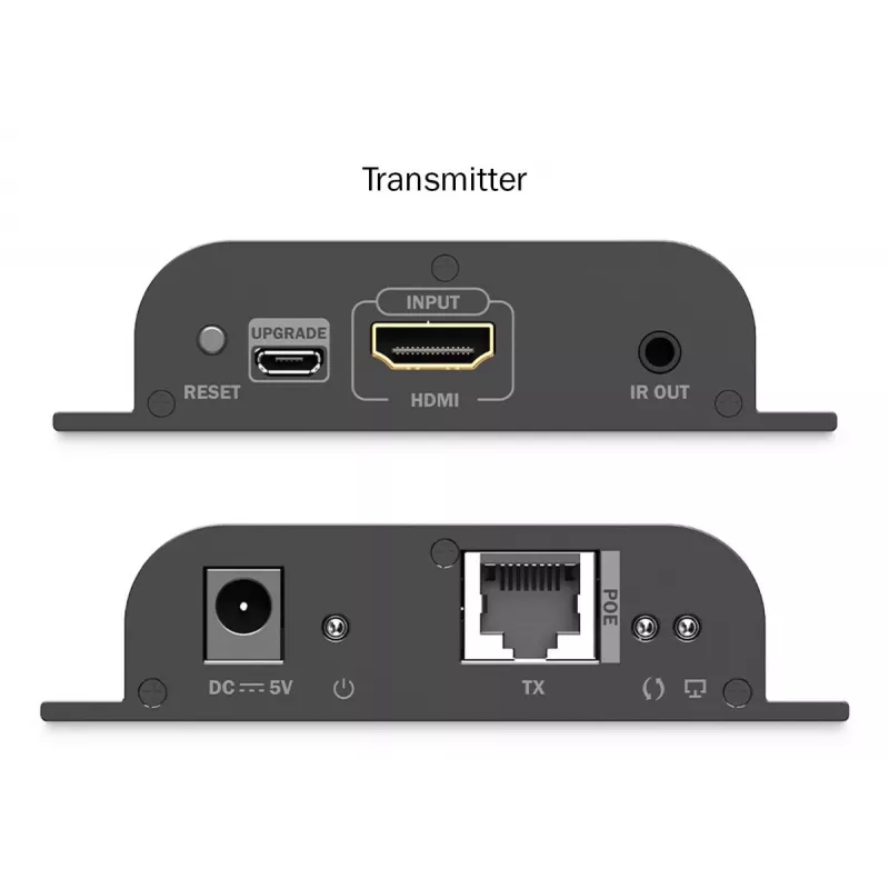 DIGITUS HDMI IP pagarinātāja komplekts - 4K/60Hz 120/200 m, PoE, viens pret daudziem, CAT, melns