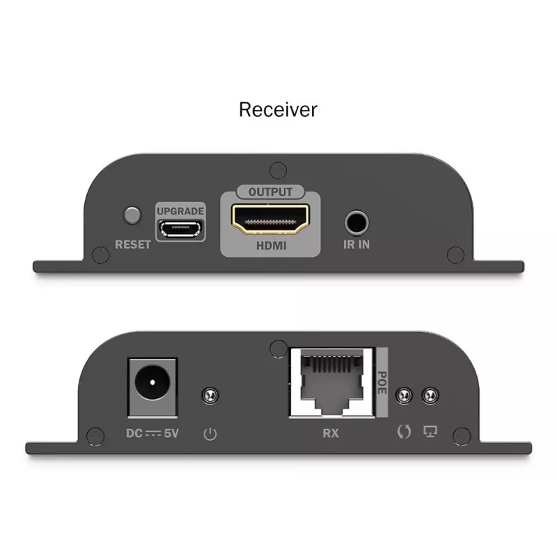 DIGITUS HDMI IP pagarinātāja komplekts - 4K/60Hz 120/200 m, PoE, viens pret daudziem, CAT, melns