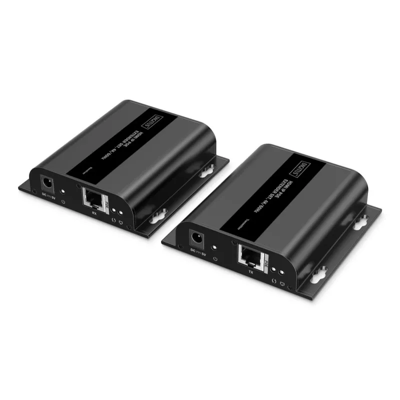 DIGITUS HDMI IP pagarinātāja komplekts - 4K/60Hz 120/200 m, PoE, viens pret daudziem, CAT, melns