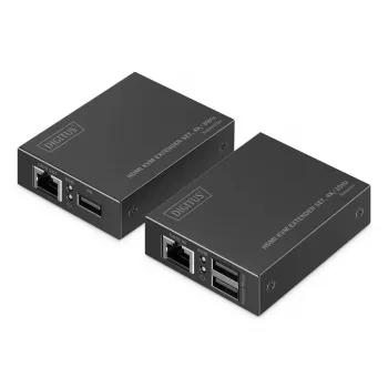 DIGITUS HDMI KVM paplašinātāja komplekts - 4K/30Hz 40/70m PoC CAT melns