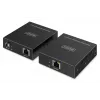 USB 3.2 Gen1 CAT paplašinātājs no DIGITUS DA-73121 — 5 Gbps, 4 pieslēgvietas (3× USB-A, 1× USB-C), 100 m, līdzstrāvas barošana