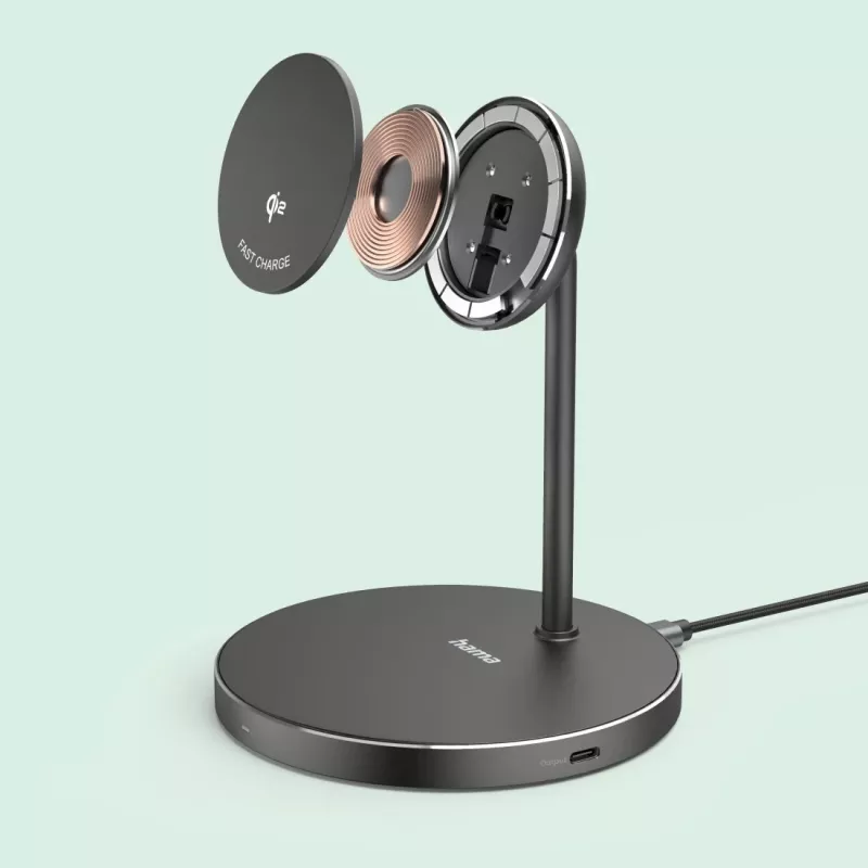 Hama 00201737 mobilās ierīces lādētājs Austiņas, Viedtālrunis Melns USB Bezvadu uzlāde Ātrā uzlāde Iekštelpās
